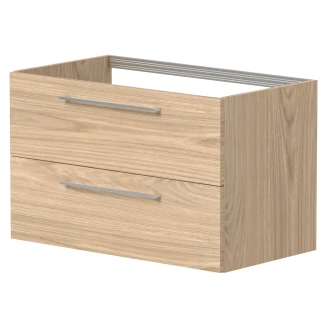 Tvättställsskåp Nova Trä Light Oak Matt 80 cm med Handfat Vit Blank
