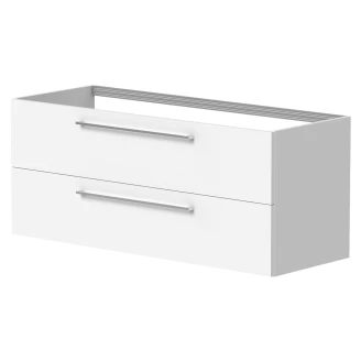 Tvättställsskåp <strong>Nova</strong>  Vit Matt 120 cm med Dubbelt Handfat Vit Blank