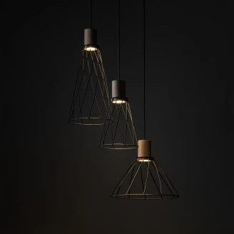 Hängande Lampa Vara Svart, Trä Tall Matt