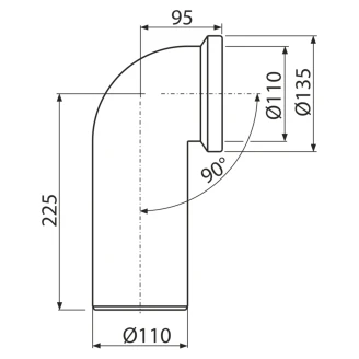 WC-tilkobling 110 mm