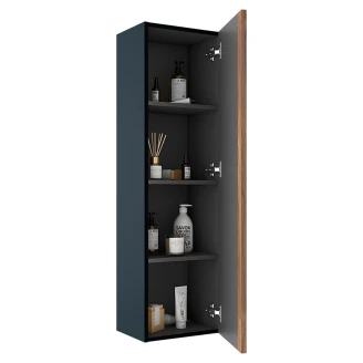 Högskåp Tone Mörkblå-Walnut Matt