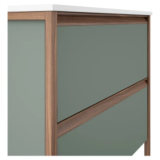 Badrumskommod Tone Oliv-Walnut Matt 120 cm med Handfat