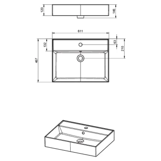 Servant <strong>Mira</strong>  Hvit Blank 60 cm