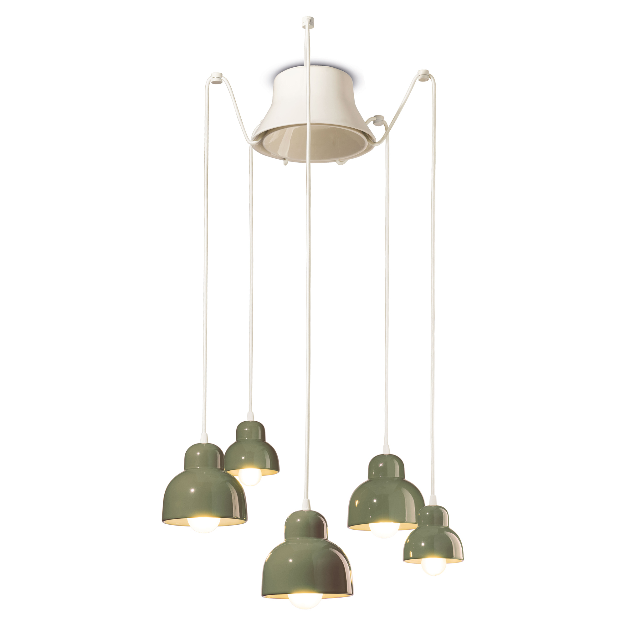 Ferroluce Hängande Lampa Berimbau Grön Salvia 5 st