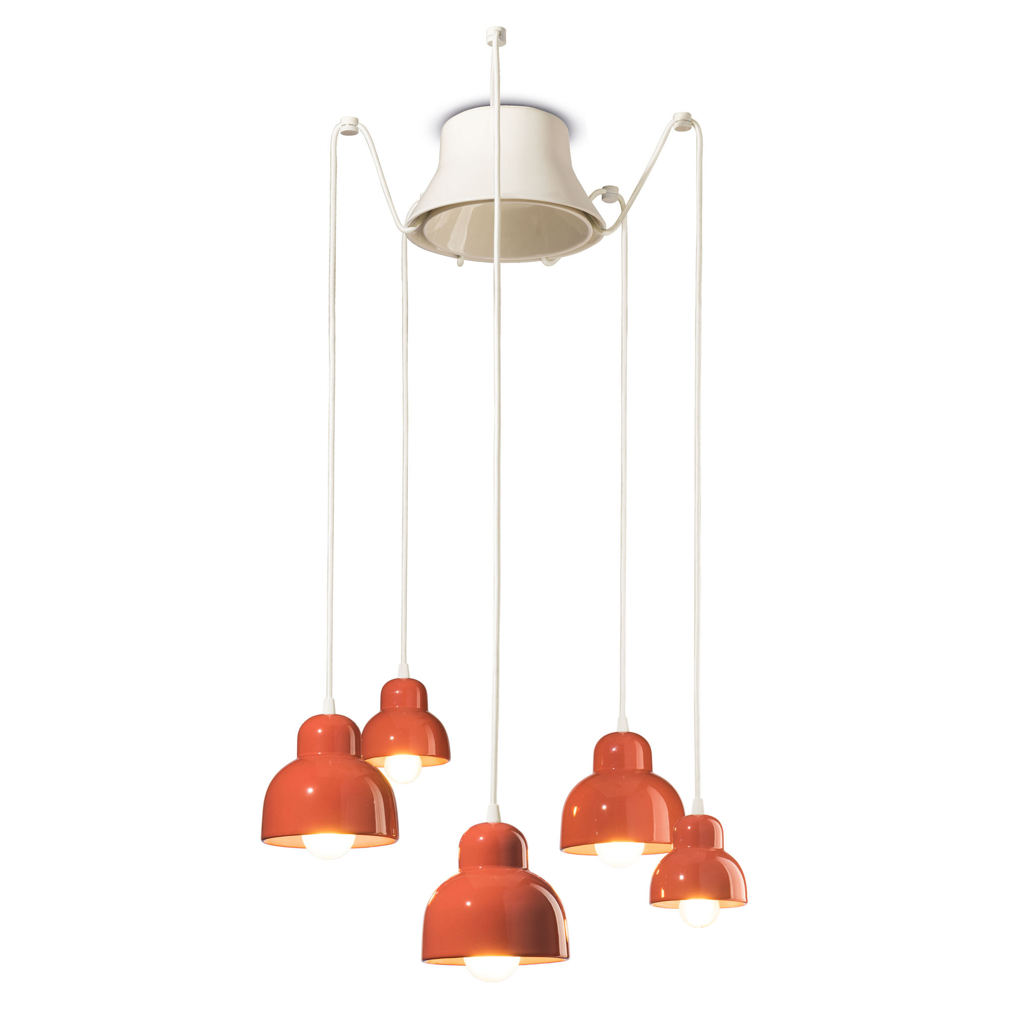 Ferroluce Hängande Lampa Berimbau Orange 5 st