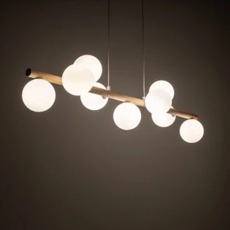 Hängande Lampa <strong>Goya</strong>  9 st Vit, Trä Matt