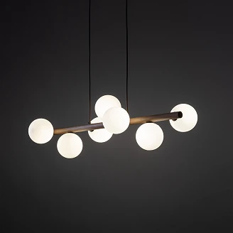 Hängande Lampa <strong>Goya</strong>  Hepta Vit, Valnöt Matt