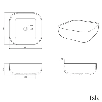 <strong>Sira</strong>  Handgjorda Cement Tvättställ Isla Grå-Brun Matt 39 cm