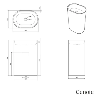 <strong>Sira</strong>  Handgjorda Cement Tvättställ Cenote Mörkgrå Matt