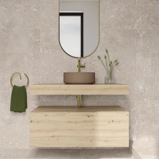 <strong>Sira</strong>  Handgjorda Cement Tvättställ Geyser Grå-Brun Matt 35 cm