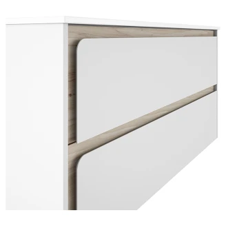 Badrumskommod <strong>Clarte</strong>  Vit-Ek Matt 120 cm med Handfat Vit Blank Höger