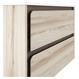 Badrumskommod <strong>Clarte</strong>  Ek-Walnut Matt 80 cm med Handfat Vit Blank