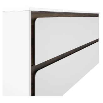 Badrumskommod <strong>Clarte</strong>  Vit-Walnut Matt 120 cm med Handfat Vit Blank Höger