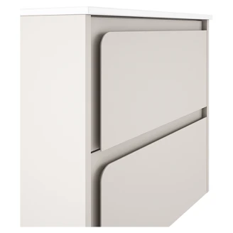 Badrumskommod <strong>Clarte</strong>  Beige Matt 60 cm med Handfat Vit Blank