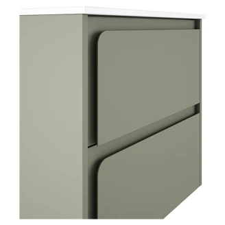 Badrumskommod <strong>Clarte</strong>  Grön Matt 60 cm med Handfat Vit Blank