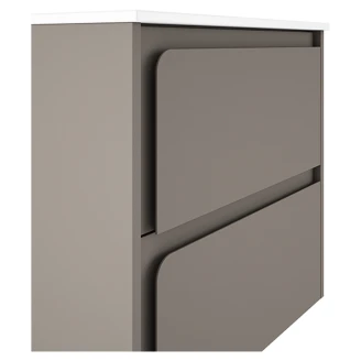 Badrumskommod <strong>Clarte</strong>  Grå Matt 60 cm med Handfat Vit Blank