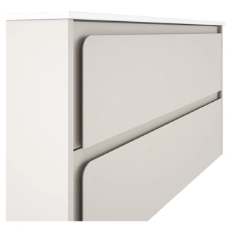 Badrumskommod <strong>Clarte</strong>  Beige Matt 100 cm med Handfat Vit Blank