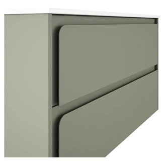Badrumskommod <strong>Clarte</strong>  Grön Matt 100 cm med Handfat Vit Blank