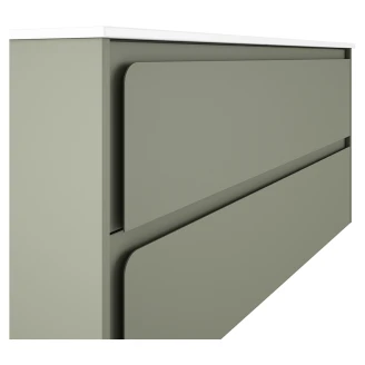 Badrumskommod <strong>Clarte</strong>  Grön Matt 120 cm med Handfat Vit Blank Höger
