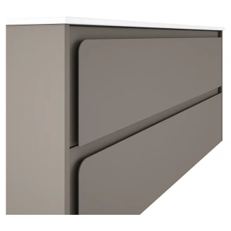 Badrumskommod <strong>Clarte</strong>  Grå Matt 120 cm med Handfat Vit Blank Höger