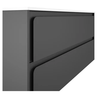 Badrumskommod <strong>Clarte</strong>  Mörkgrå Matt 120 cm med Handfat Vit Blank Höger