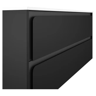 Badrumskommod <strong>Clarte</strong>  Svart Matt 120 cm med Handfat Vit Blank Höger