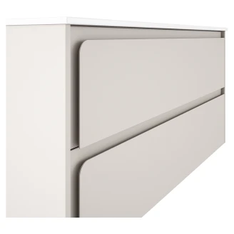 Badrumskommod <strong>Clarte</strong>  Beige Matt 120 cm med Handfat Vit Blank Vänster