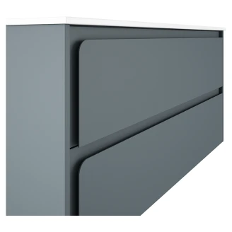 Badrumskommod <strong>Clarte</strong>  Blå Matt 120 cm med Handfat Vit Blank Vänster
