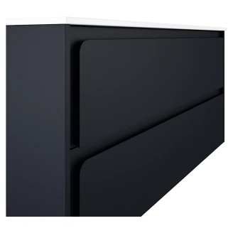 Badrumskommod <strong>Clarte</strong>  Mörkblå Matt 120 cm med Handfat Vit Blank Vänster