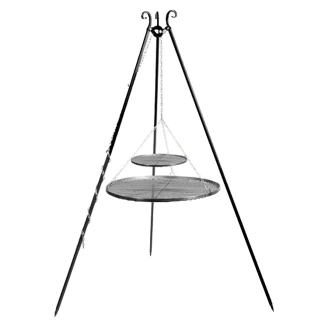 <strong>CookKing</strong>  Tripod Grill 180 cm med Dubbel Grillgaller 80, 40 cm Rostfritt Stål