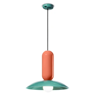 Ferroluce Hängande Lampa <strong>Pau</strong>  Turkos, Orange