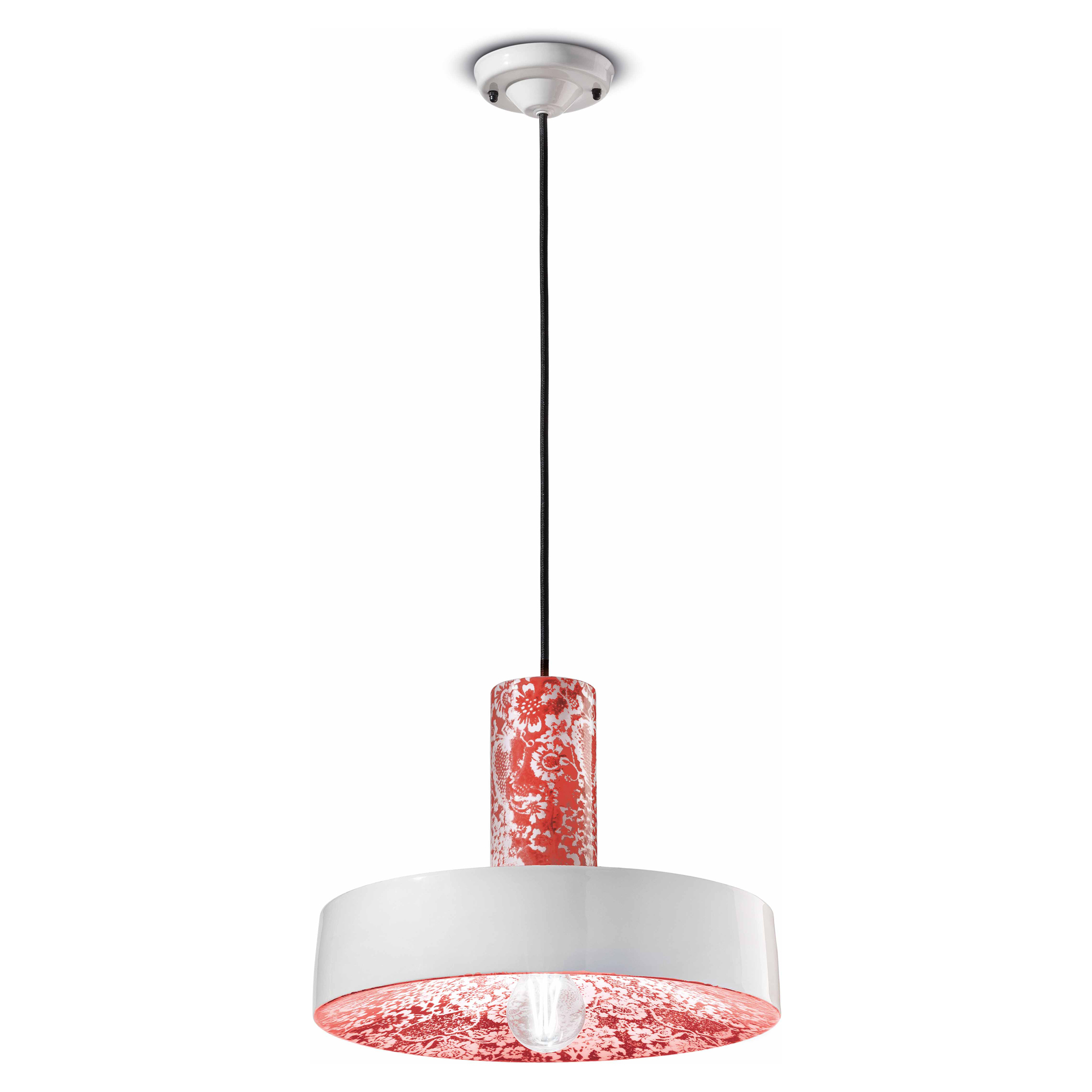 Ferroluce Hängande Lampa Pi Röd ∅ 35 cm