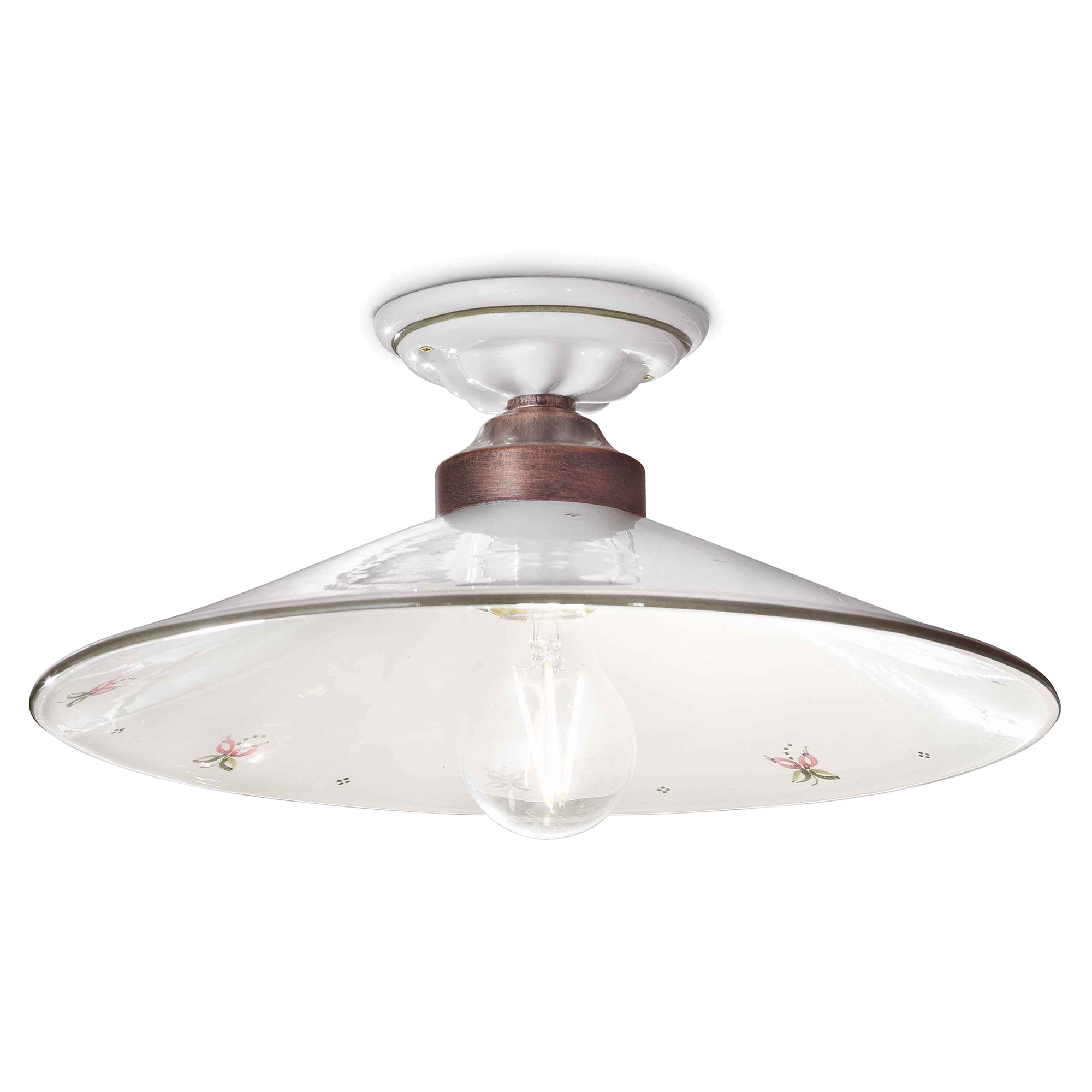 Ferroluce Taklampa Asti Vit, Brons ∅ 30 cm 