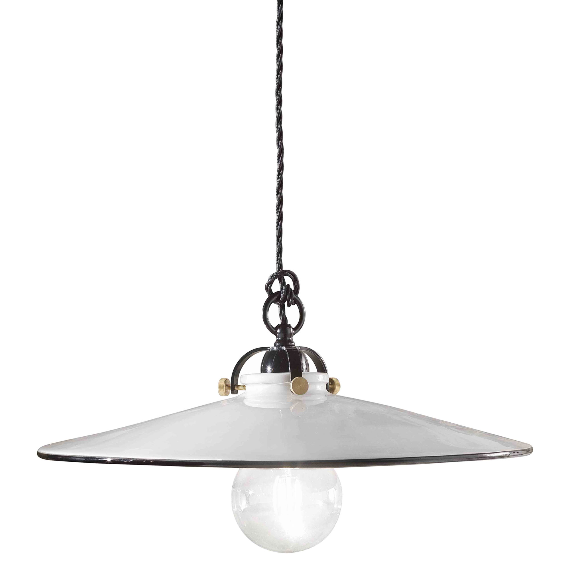 Ferroluce Hängande Lampa Asti Vit, Svart ∅ 31 cm