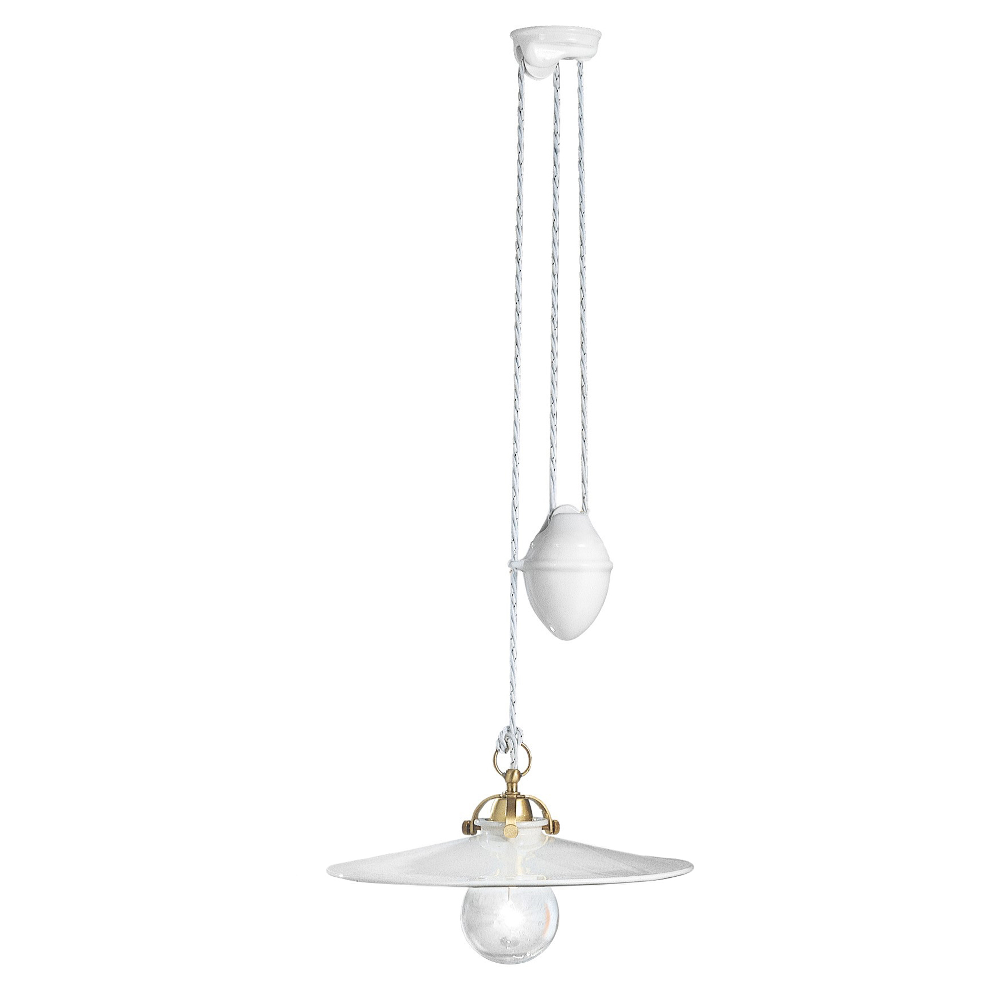 Ferroluce Hängande Lampa Asti Vit, Guld ∅ 31 cm