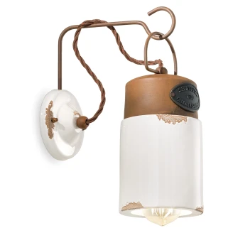 Ferroluce Vägglampa <strong>Gamma Industrial</strong>  Vintage Vit