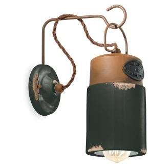 Ferroluce Vägglampa <strong>Gamma Industrial</strong>  Vintage Svart