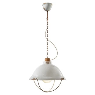 Ferroluce Hängande Lampa <strong>Gamma Industrial</strong>  Vintage Vit