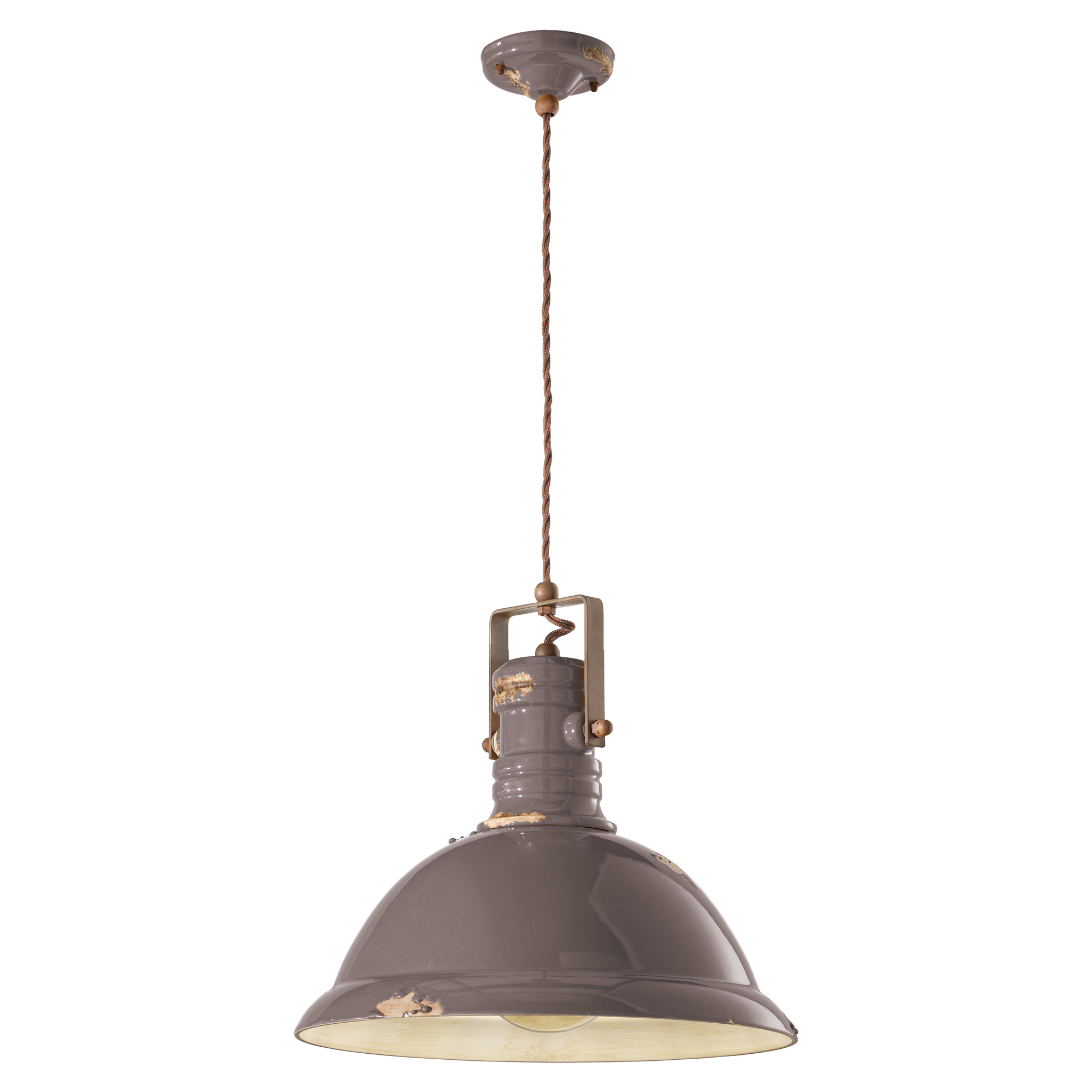 Ferroluce Hängande Lampa Gamma Industrial Vintage Tortora ∅ 40 cm