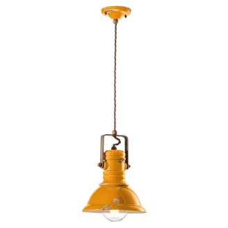 Ferroluce Hängande Lampa <strong>Gamma Industrial</strong>  Vintage Gul ∅ 23 cm