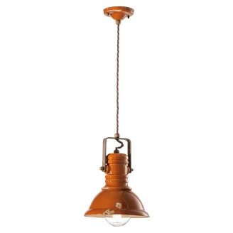 Ferroluce Hängande Lampa <strong>Gamma Industrial</strong>  Vintage Orange ∅ 23 cm