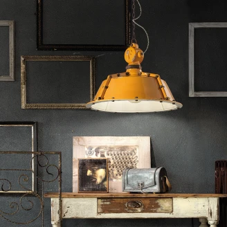 Ferroluce Hängande Lampa <strong>Gamma Industrial</strong>  Vintage Gul ∅ 52 cm