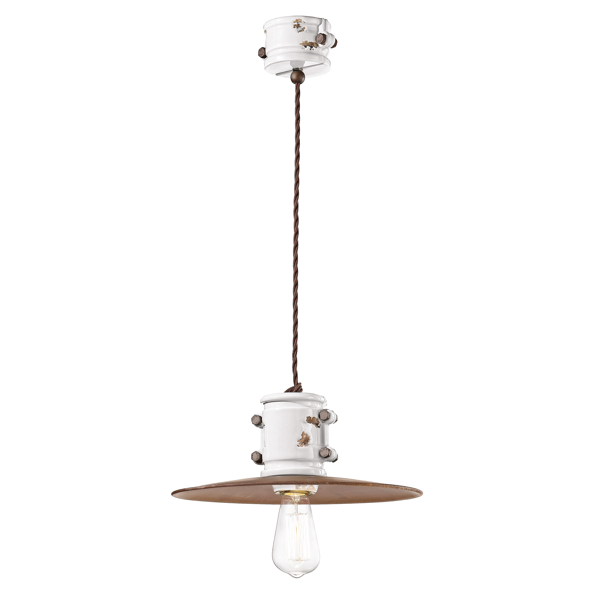 Ferroluce Hängande Lampa Urban Ny Vintage Vit ∅ 40 cm