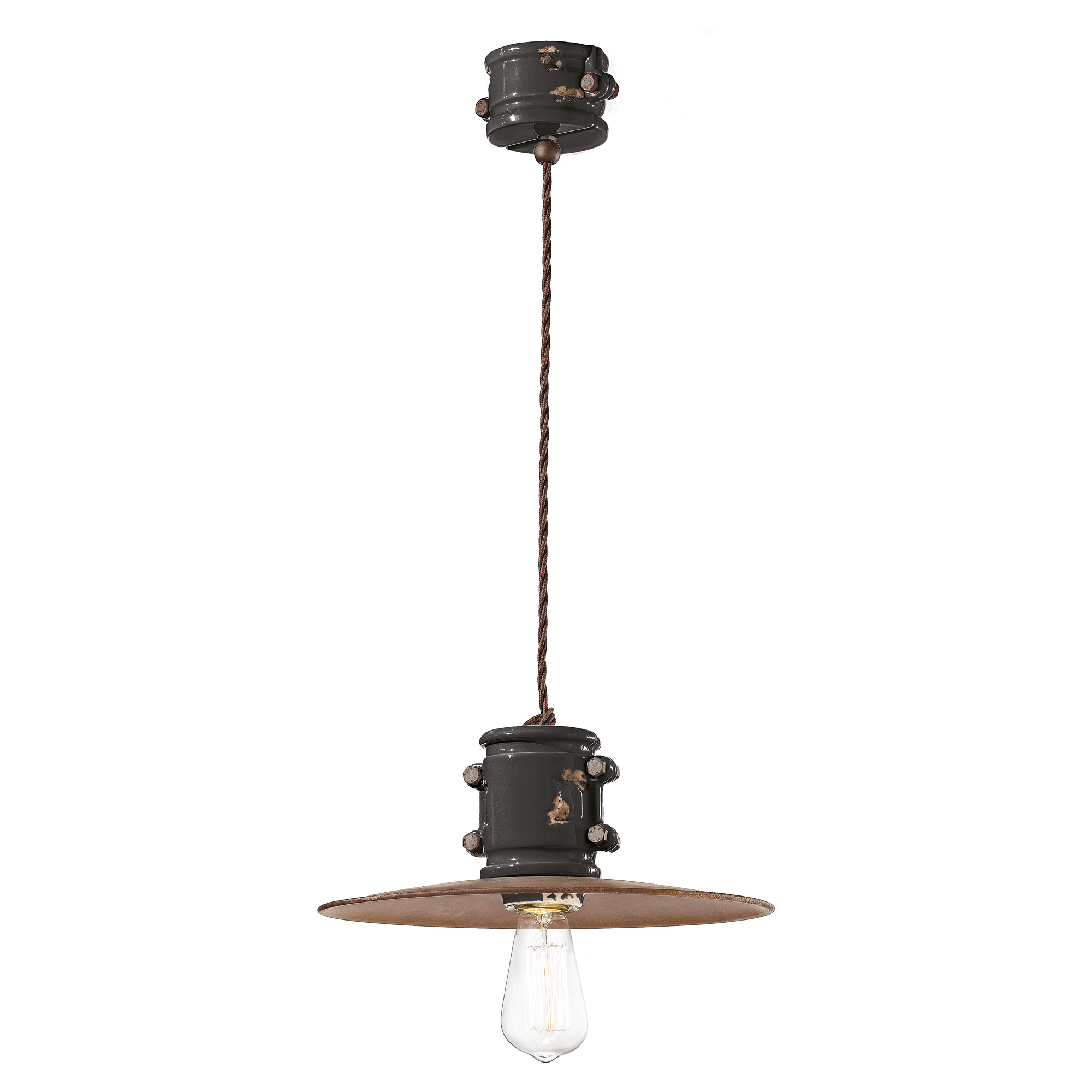 Ferroluce Hängande Lampa Urban Ny Vintage Svart ∅ 40 cm