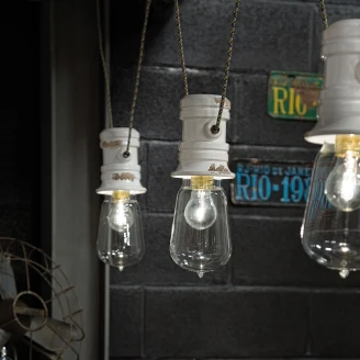Ferroluce Hängande Lampa Trippel <strong>Urban Ny</strong>  Vintage Vit
