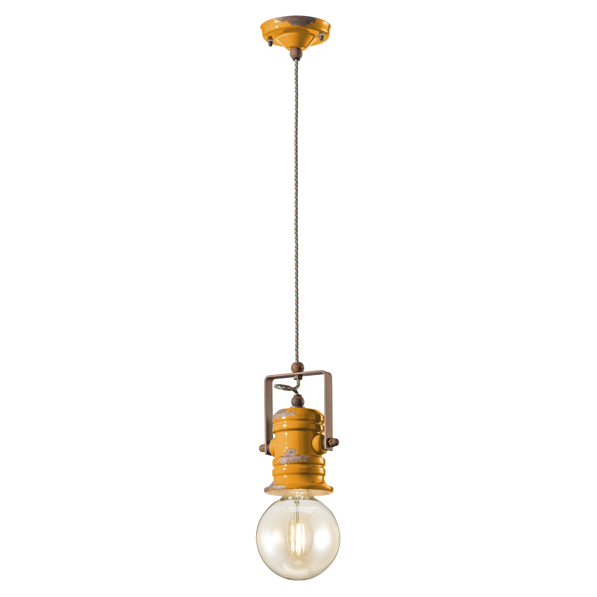 Ferroluce Hängande Lampa Urban Ny Vintage Gul