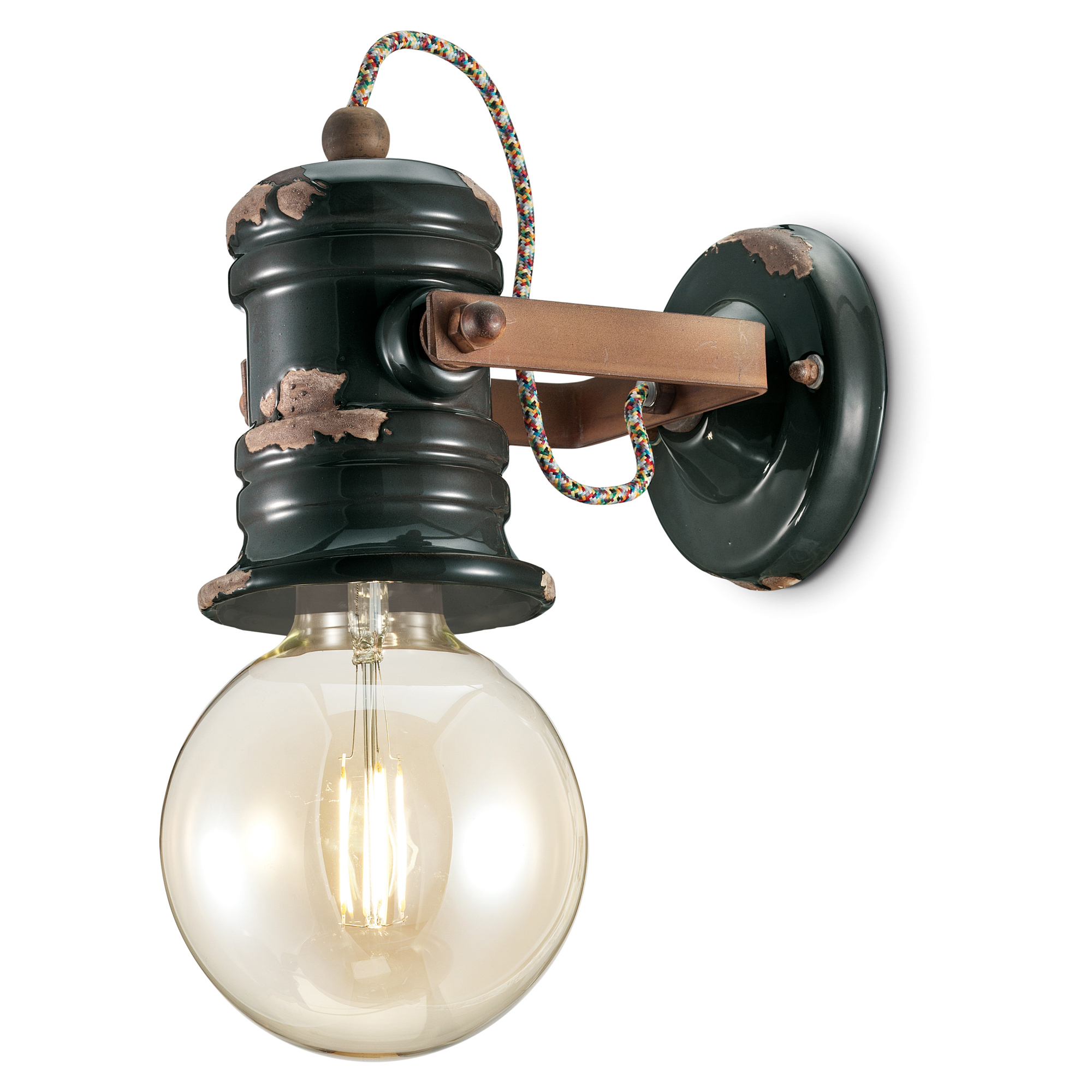 Ferroluce Vägglampa Urban Ny Vintage Svart