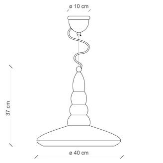Ferroluce Hängande Lampa <strong>Alpha Vintage</strong>  Vit ∅ 40 cm