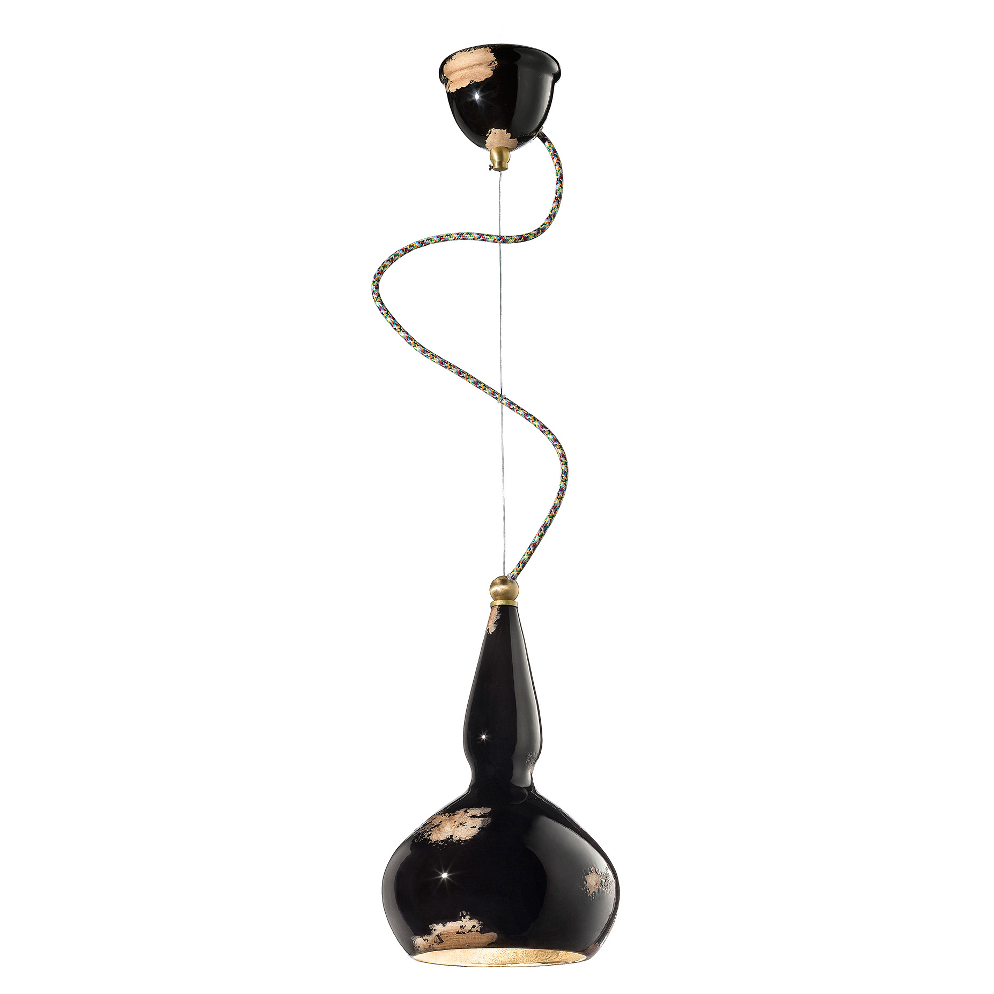 Ferroluce Hängande Lampa Alpha Vintage Svart ∅ 19cm