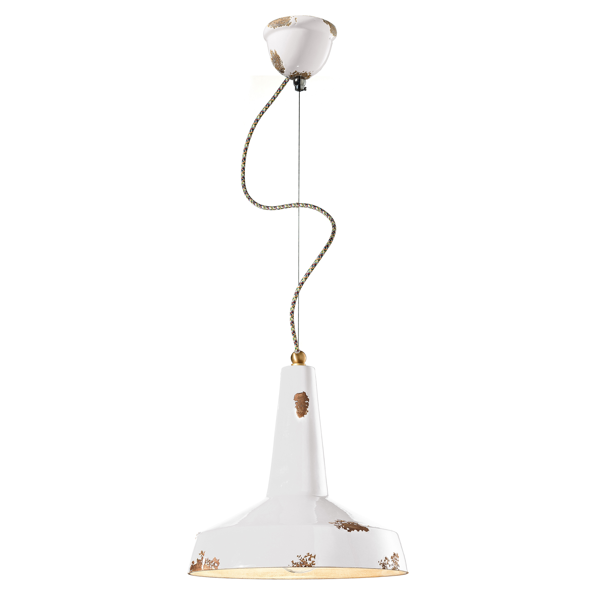 Ferroluce Hängande Lampa Alpha Vintage Vit ∅ 35cm